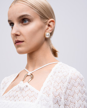 Twinset Белые серьги с логотипом 251TO5382