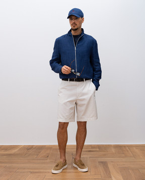 Brunello Cucinelli Синяя футболка с шелком MD8211308