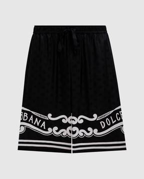 Dolce&Gabbana Черные шорты из шелка с логотипом GV37ATGI979
