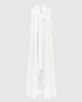Marc Le Bihan Белое ассиметричное платье-рубашка с драпировкой 2152