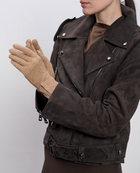 Brunello Cucinelli Бежеві рукавички з кашеміру M12147189