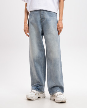 Vetements Голубые джинсы с эффектом потертости UA66PA540L