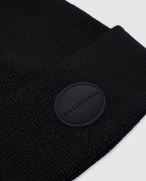 Alexander Wang Черная шапка из шерсти с нашивкой логотипа 1KC4249052