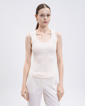 Twinset Бежевий топ в рубчик 252TP3350