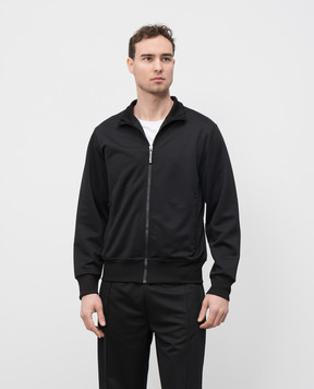 Palm Angels Чорна спортивна куртка з принтом логотипа PMBD089S25FAB001
