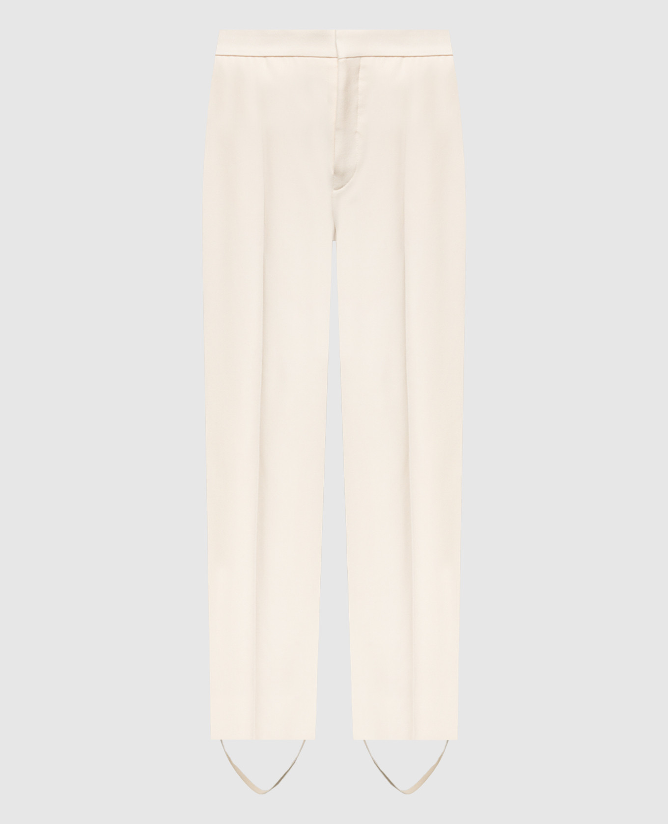 Beige pants made of wool with stripes