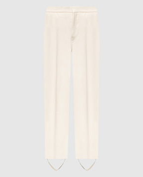 WARDROBE.NYC Бежевые брюки из шерсти с лампасами W2015PC