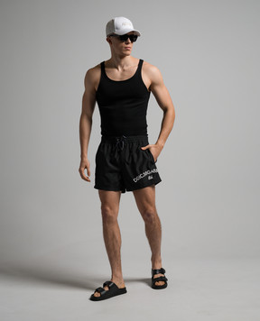 Dolce&Gabbana Чорні шорти для плавання з логотипом M4F31TFUSFW