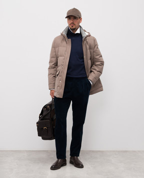 Brunello Cucinelli Коричнева пухова куртка з вовни MM4701823
