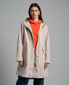 Woolrich Бежевый плащ с нашивкой логотипа CFWWOU0787FRUT3128