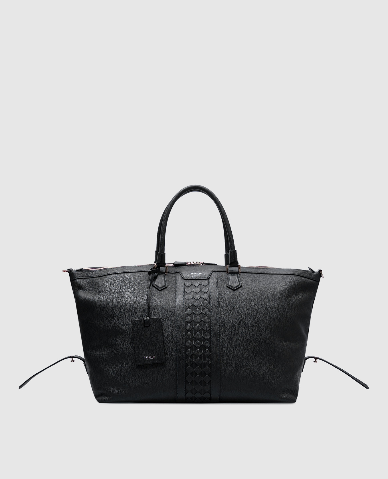 

Синяя кожаная дорожная сумка с плетением, Синий, Дорожные сумки