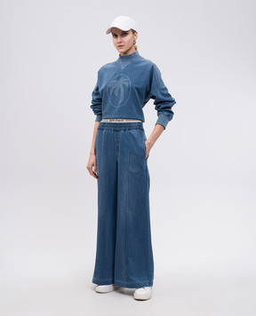 Palm Angels Сині джинси з логотипом PWCH024S25FAB001
