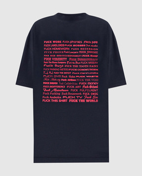 Vetements Чорна футболка з принтом напису UH76TR660Bw