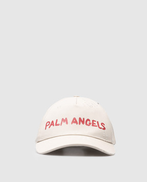 Palm Angels Бежева кепка з принтом логотипа PMLB094S24FAB001