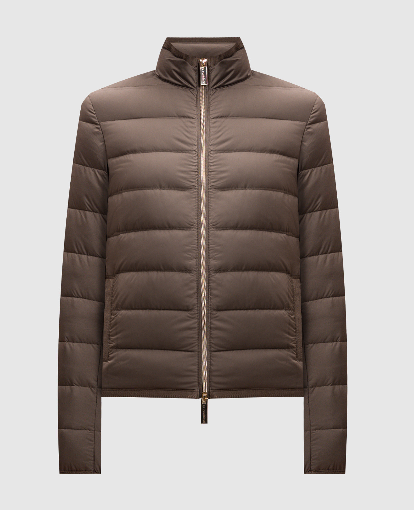 

Коричневая стеганная пуховая куртка, Коричневый, Куртки