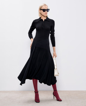 Victoria Beckham Черное платье-поло с шерстью 1324WDR005730A
