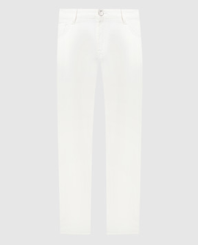 Stefano Ricci Білі джинси з патчем логотипа MST41S0150T0087