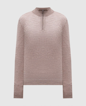 Canali Бежевый джемпер из кашемира, шерсти и шелка. MK02174C0015