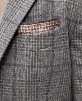 Brunello Cucinelli Коричнева хустка-паше із шовку у візерунок MI8800091