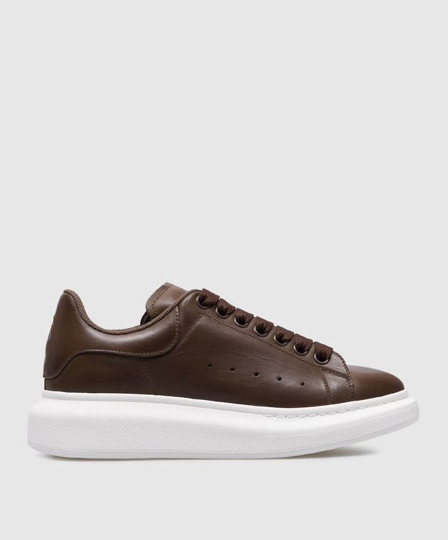 Alexander McQueen - Коричневые кожаные кроссовки 811362WHABB