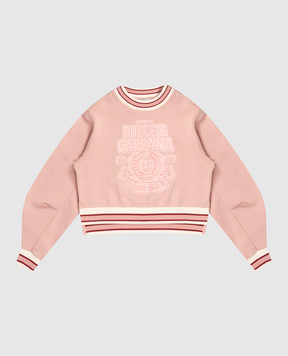 Dolce&Gabbana Дитячий рожевий світшот з принтом логотипа L5JWBSG7PHC812+