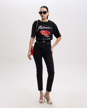 Balmain Чорні джинси-скіні з патчем логотипа EF1MG009DB67
