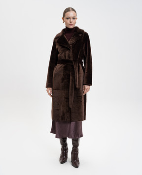 Babe Pay Pls Коричневая дубленка 2231ELONGSETA
