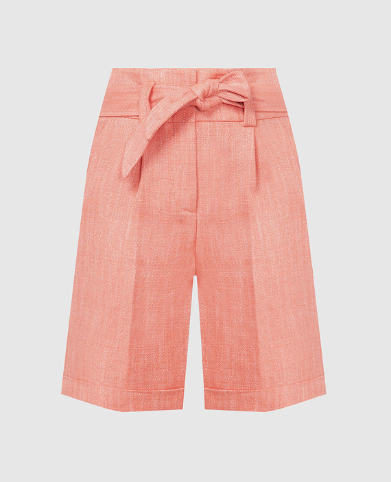 Pink shorts with linen