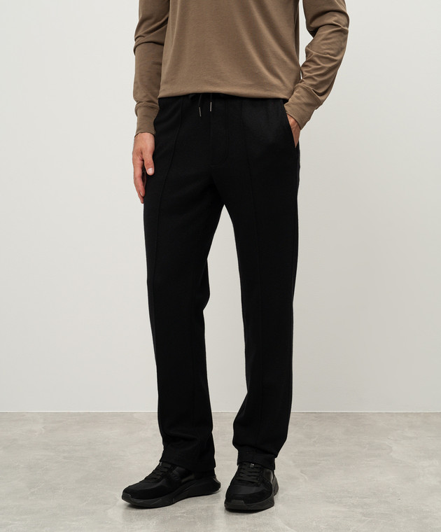 Tom Ford Черные брюки из кашемира с гравировкой логотипа JAL016JMK004F24 изображение 3