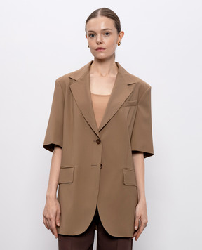 Max Mara Коричневий жакет Ottuso з коротким рукавом OTTUSO