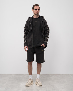 Off-White Серая спортивная куртка с нашивкой эмблемы Arrow OMBE015S25FLE003
