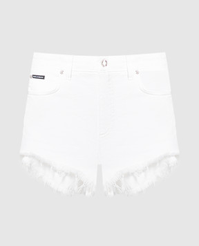 Dolce&Gabbana Білі джинсові шорти з логотипом FTB47DG8GF5