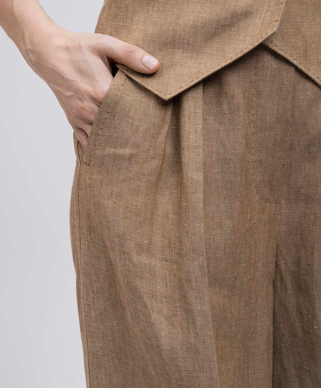 Max Mara Бежеві палацо RAUCHE з льону RAUCHE зображення 5