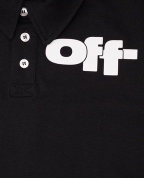 Off-White Дитяче чорне поло з принтом логотипа OBGB001S25JER001