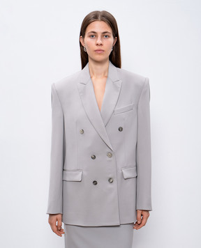WARDROBE.NYC Сірий двобортний жакет з вовни W4007PC