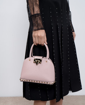 Valentino Рожева шкіряна сумка ROCKSTUD 5W0B0Q69VSF