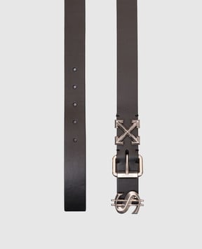 Off-White Черный кожаный ремень с логотипом Arrow OMRB14CC99LEA001