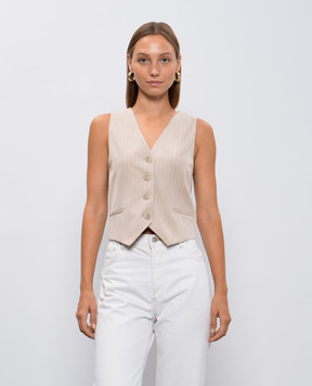 Twinset Бежевый жилет с люрексом 242TP2158