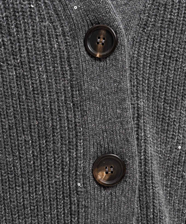 Brunello Cucinelli - Серый кардиган с кашемиром и шерстью с