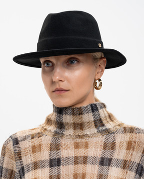 Twinset Чорний капелюх з вовни з емблемою 252TA4490