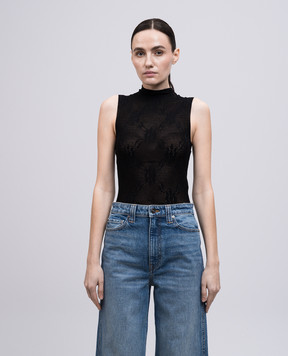 Victoria Beckham Черный боди в узор 1225KTP006395A