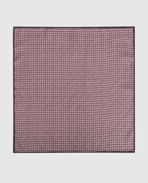 Brunello Cucinelli Фіолетова двостороння хустка-паше із шовку в клітинку MI8800091
