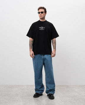 Vetements Синие джинсы с логотип патч UA66PA540Nm
