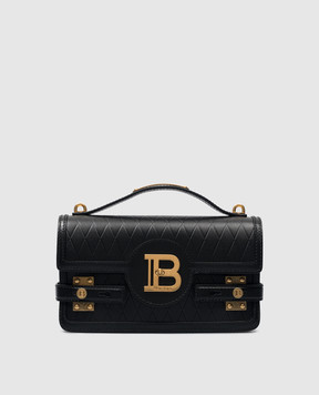 Balmain Черная кожаная сумка B-Buzz с тиснением CN0DA829LQML