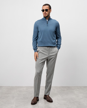 Canali Синий джемпер из мериноса шерсти MK00077C0015
