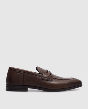 Stuart Weitzman Коричневые кожаные лоферы Simon SI223