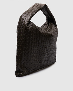 Bottega Veneta Шкіряна сумка Hop кольору хакі з плетінням Intrecciato 763970V3IV1