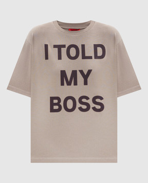 Max & Co Коричневая футболка ITSHIRT с принтом ITSHIRT