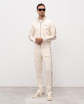 Palm Angels Бежевая спортивная куртка с логотипом PMBD058C99FAB002