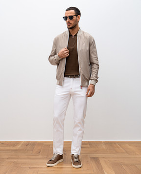 Kiton Білі джинси з патчем логотипа UPNJSMK0602F